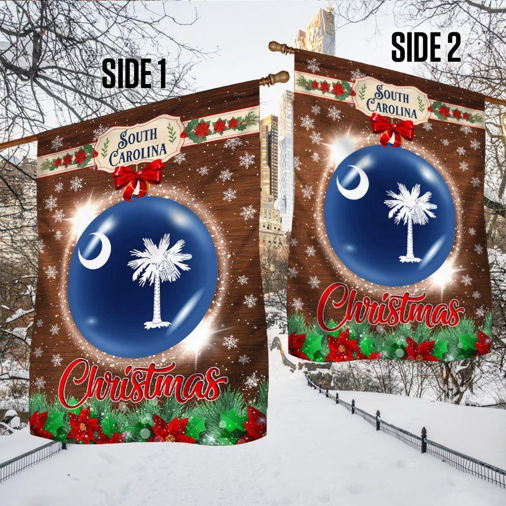 South Carolina Christmas Flag, Christmas Outdoor Decor Decoration