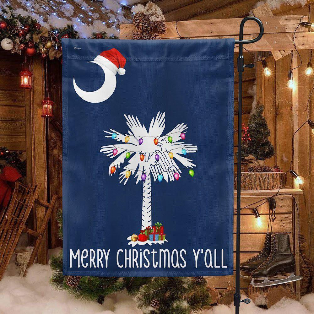 South Carolina Christmas Flag Merry Christmas Y'all, Christmas Outdoor Decor Decoration