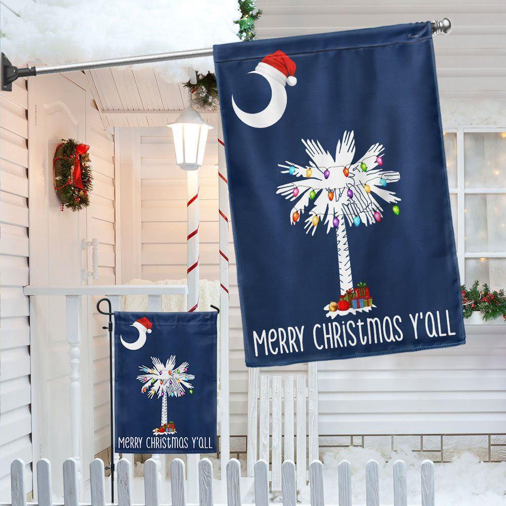 South Carolina Christmas Flag Merry Christmas Y'all, Christmas Outdoor Decor Decoration
