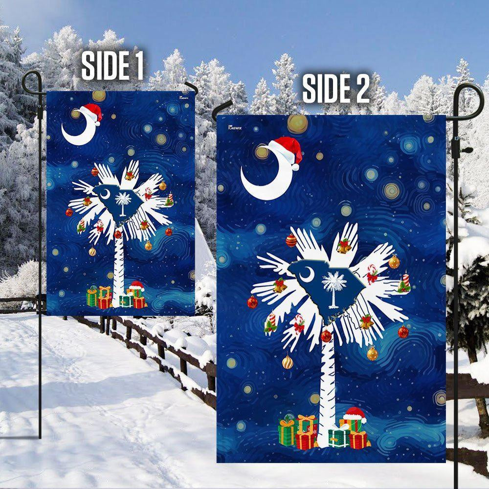 South Carolina Christmas Starry Night Flag, Christmas Outdoor Decor Decoration