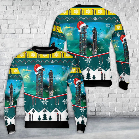 SpaceX Starship SN20 Super Heavy Booster BN4 Christmas Sweater, Christmas Ugly Sweater, Sweater Xmas, Ugly Sweater