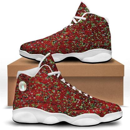 Sparkle Christmas Print Basketball Shoes, Christmas Basketball Shoes, Christmas Shoes