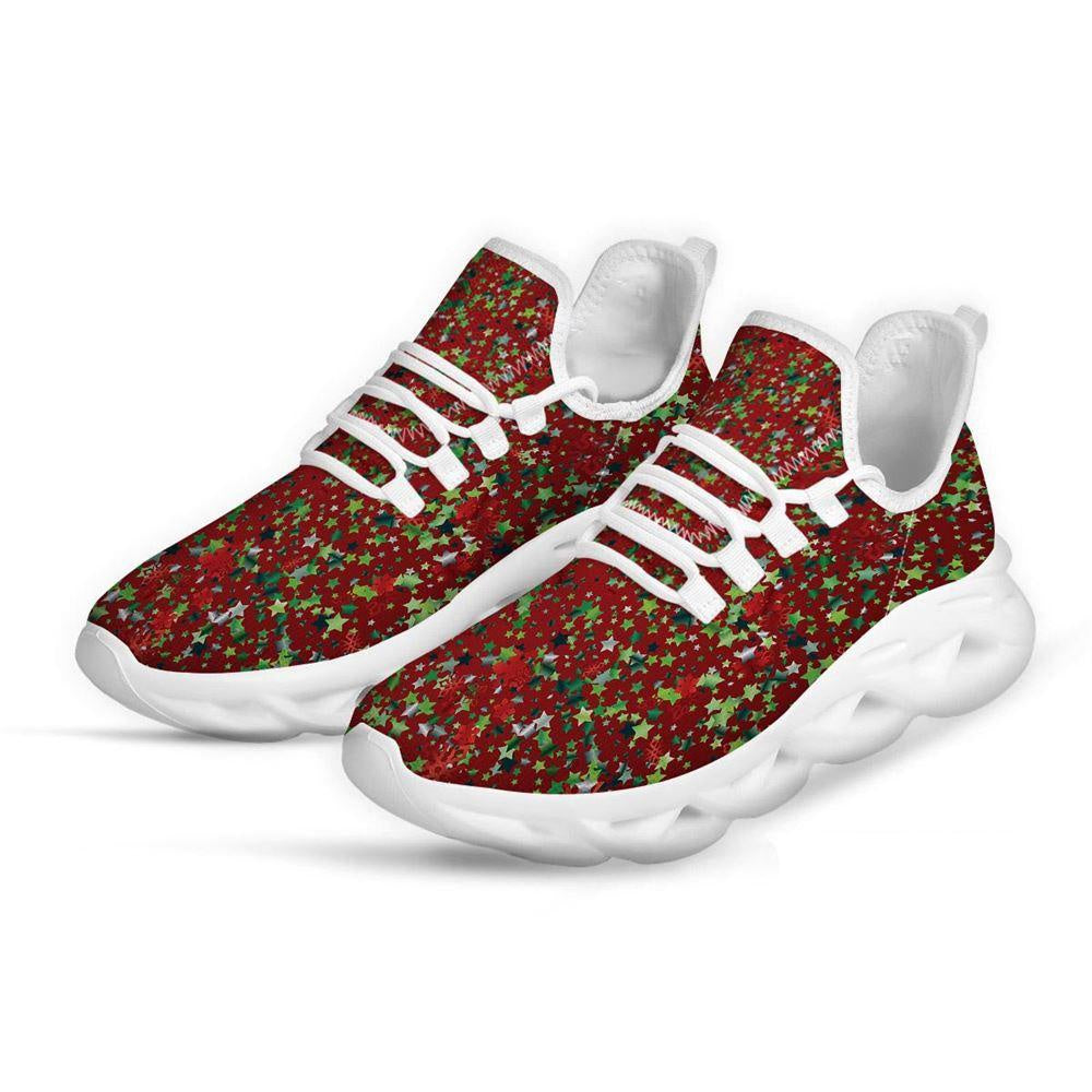 Sparkle Christmas Print White Max Soul Shoes, Christmas Sneakers, Christmas Shoes, Christmas Clunky Sneaker