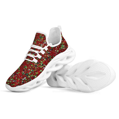 Sparkle Christmas Print White Max Soul Shoes, Christmas Sneakers, Christmas Shoes, Christmas Clunky Sneaker