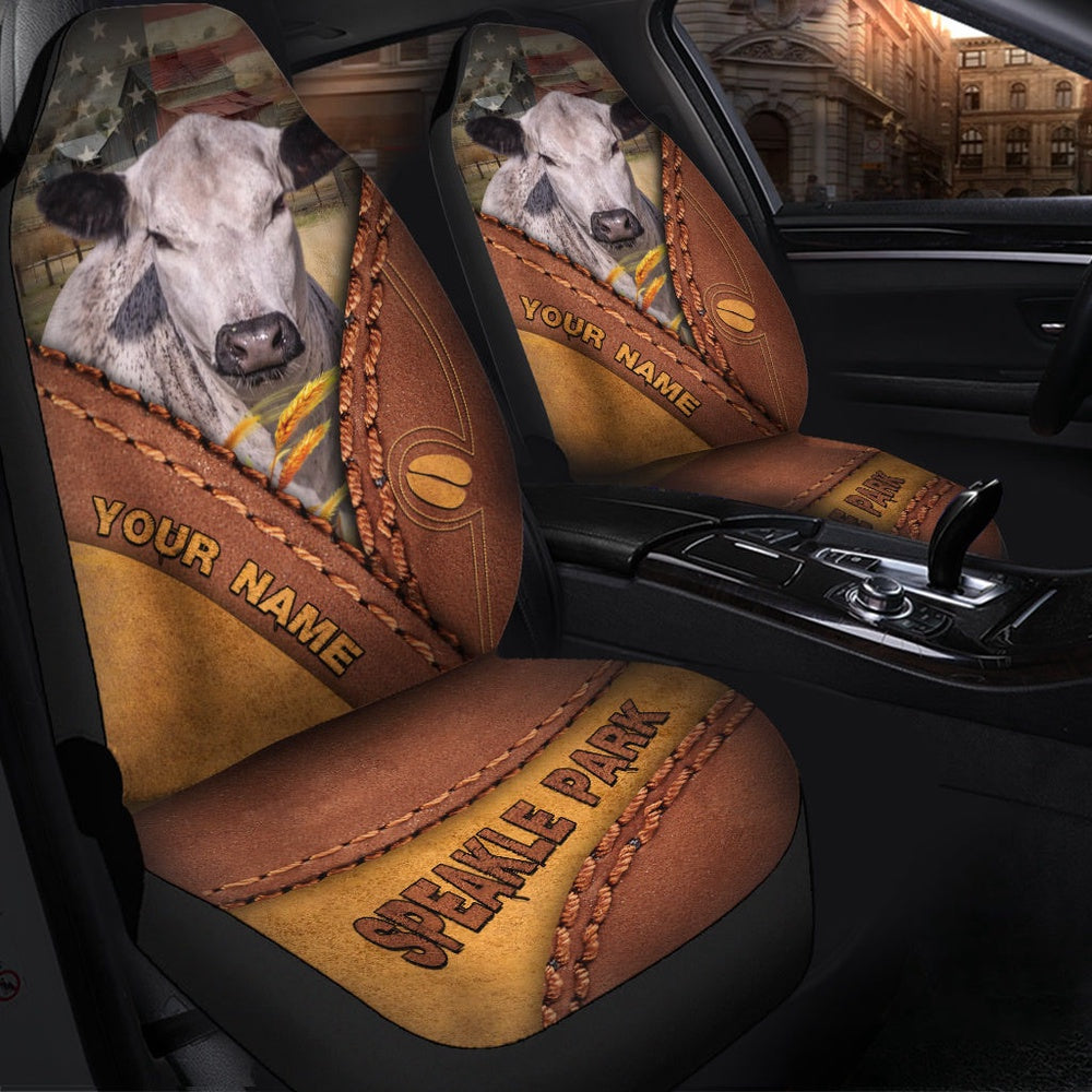 Speakle Park Leather Pattern Customized Name Car Seat Cover, Car Seat Cover, Farm Car Seat Cover, Pet Seat Covers