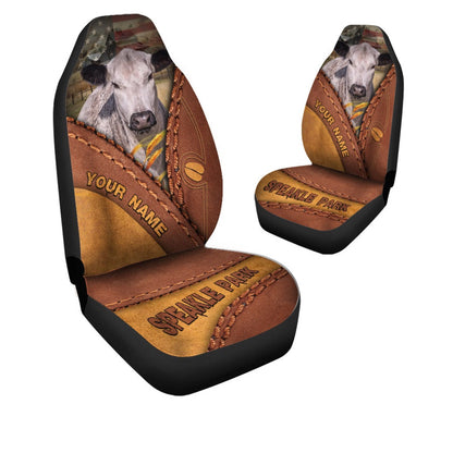 Speakle Park Leather Pattern Customized Name Car Seat Cover, Car Seat Cover, Farm Car Seat Cover, Pet Seat Covers