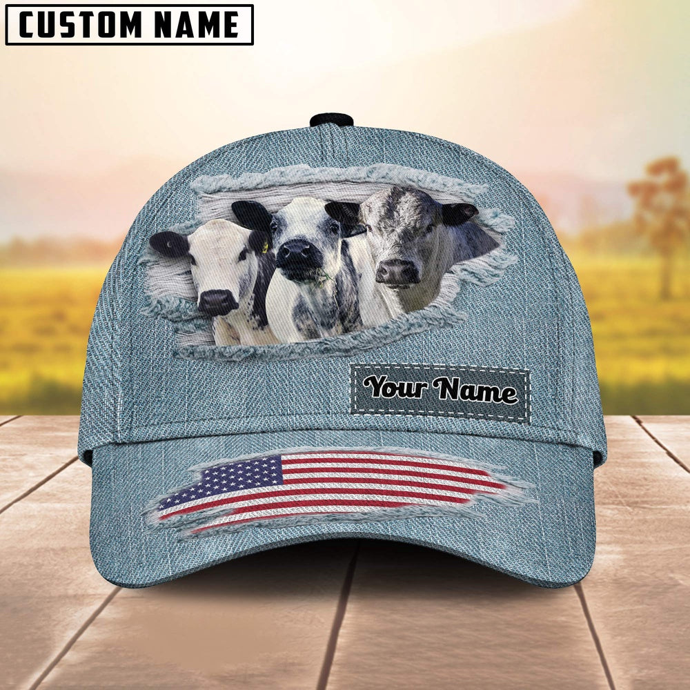 Speckle Park Jeans Pattern Customized Name Cap, Farmer Cap, Cap For Farmers, Best Farm Hat, Farm Use Hat