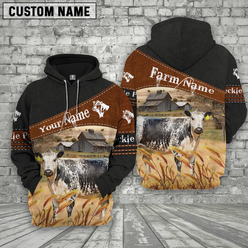 Speckle Park On Farm Custom Name Printed 3D Black Hoodie, Farmer Hoodie, Custom Farm Shirts, Farmer T Shirt