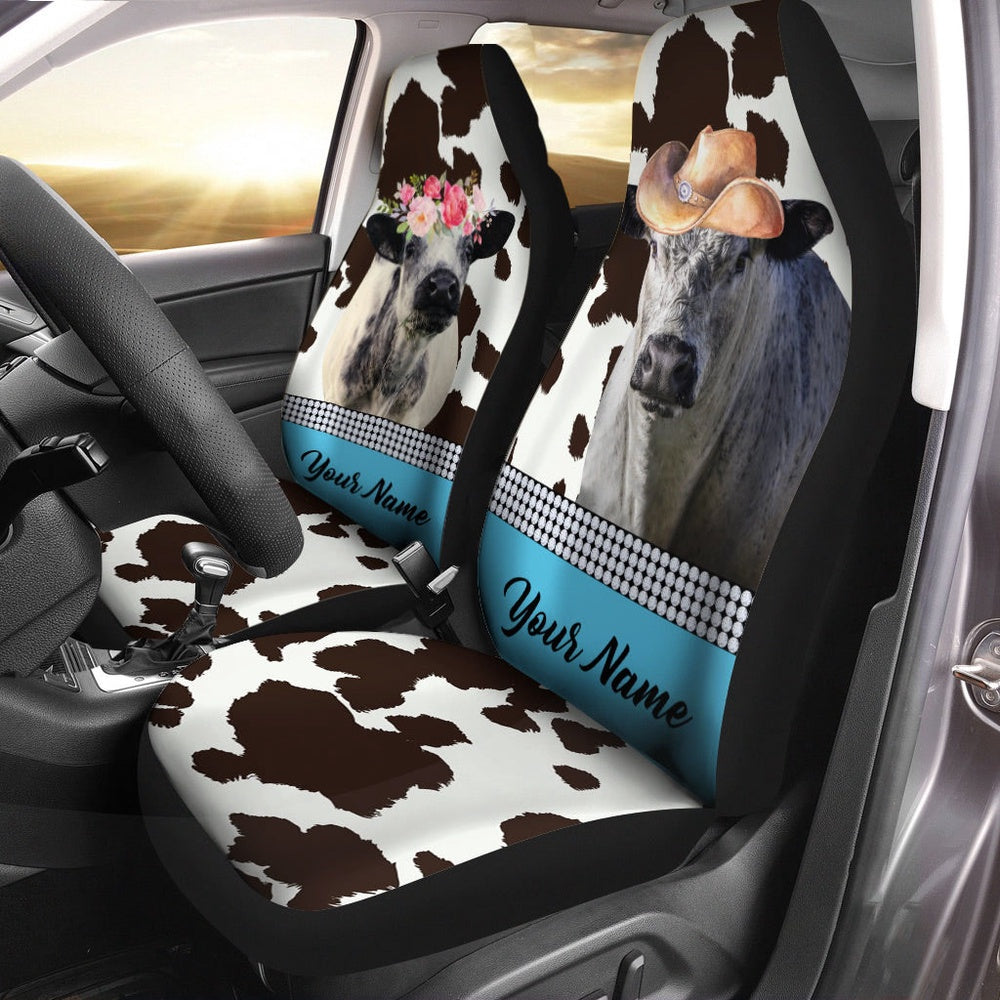 Speckle Park Pattern Customized Name Dairy Cow Car Seat Cover, Car Seat Cover, Farm Car Seat Cover, Pet Seat Covers