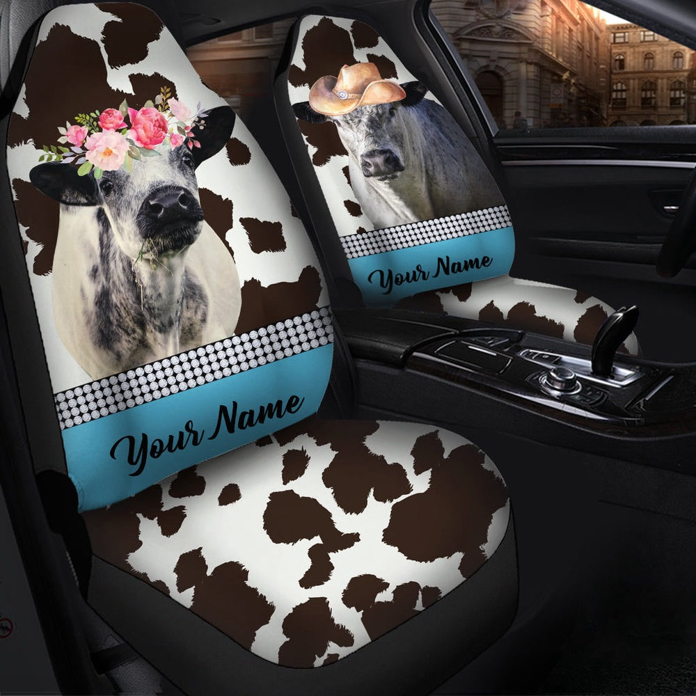 Speckle Park Pattern Customized Name Dairy Cow Car Seat Cover, Car Seat Cover, Farm Car Seat Cover, Pet Seat Covers
