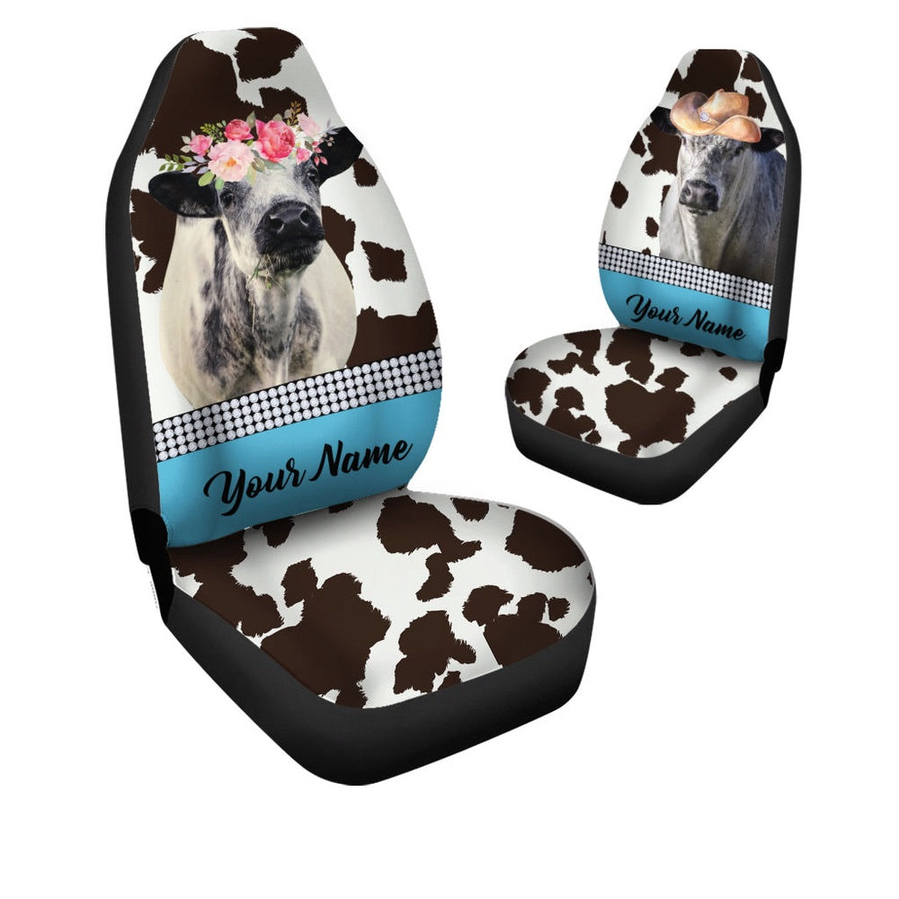 Speckle Park Pattern Customized Name Dairy Cow Car Seat Cover, Car Seat Cover, Farm Car Seat Cover, Pet Seat Covers