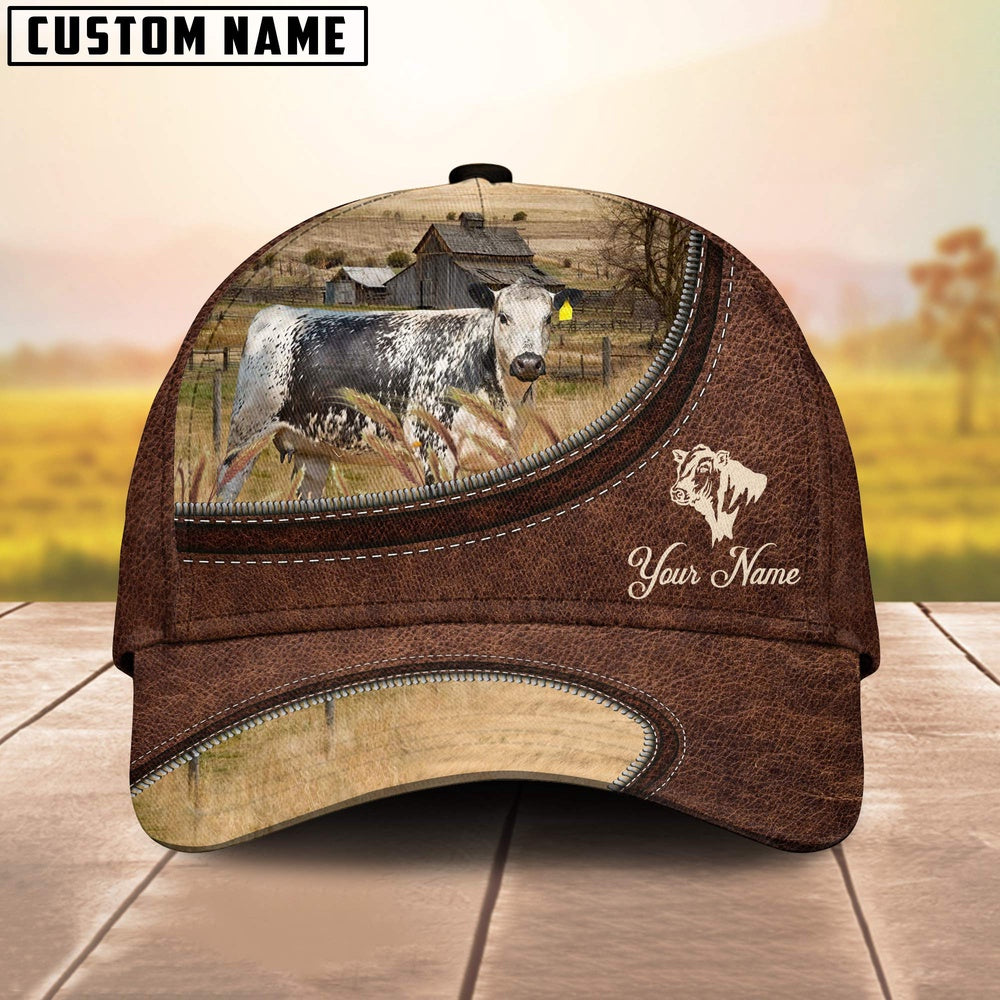 Speckled Park On The Farm Customized Name Leather Pattern Cap, Farmer Cap, Cap For Farmers, Best Farm Hat, Farm Use Hat