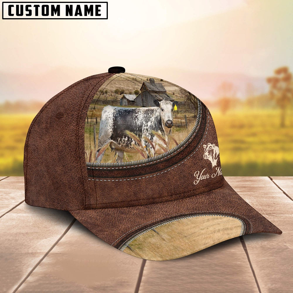 Speckled Park On The Farm Customized Name Leather Pattern Cap, Farmer Cap, Cap For Farmers, Best Farm Hat, Farm Use Hat