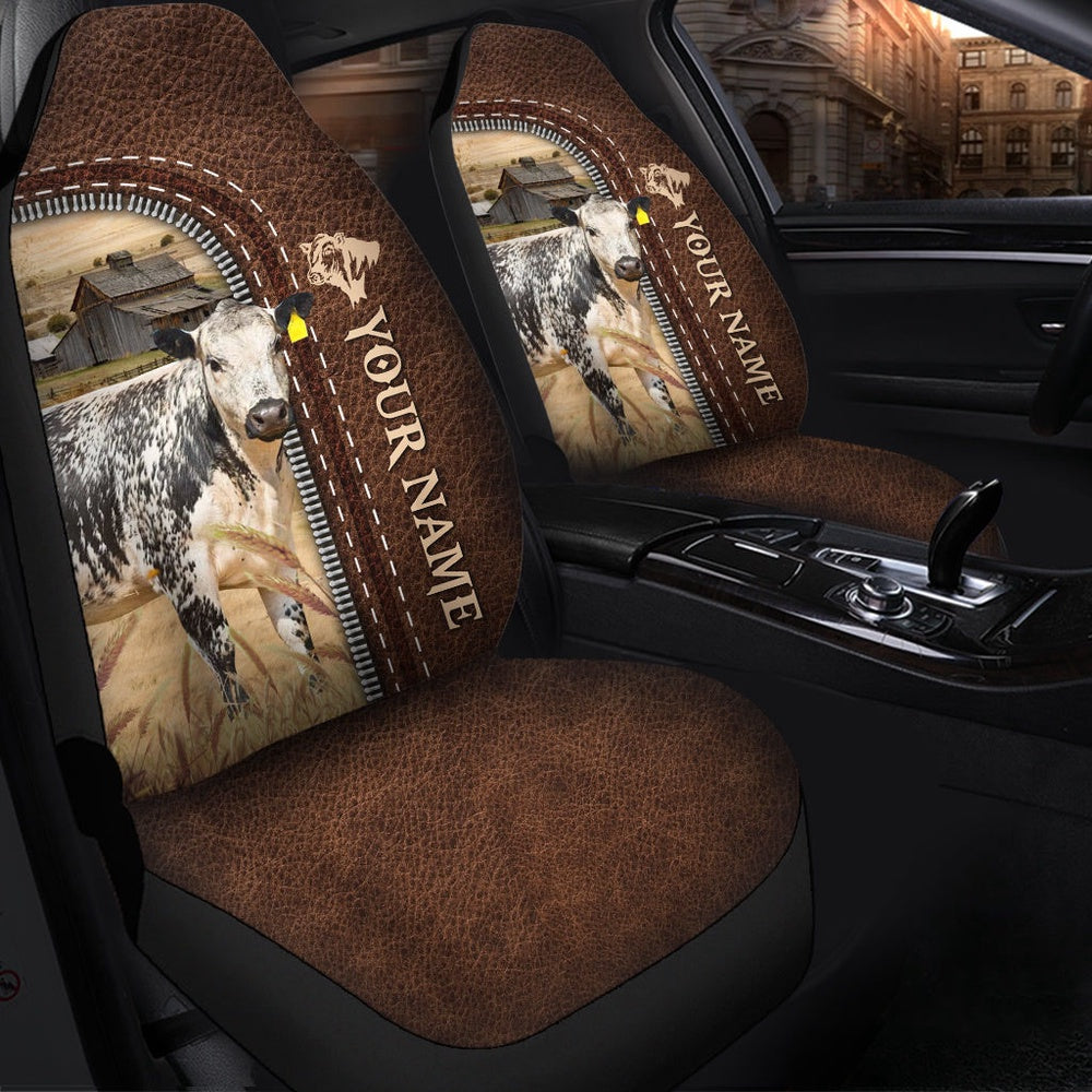 Speckled Park Personalized Name Leather Pattern Car Seat Cover, Car Seat Cover, Farm Car Seat Cover, Pet Seat Covers