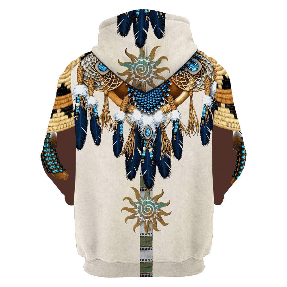 Spirit Of The Earth Native American All Over Printed Hoodie, Native American Hoodie, 3D Native American Hoodie