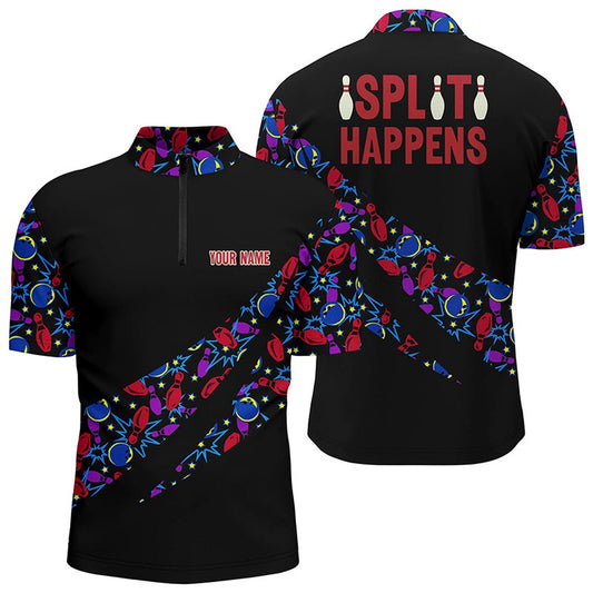 Split Happens Personalized Bowling Camo Shirts For Men, Team League Bowling Jersey Men Jerseyp, Bowling Jersey Shirt
