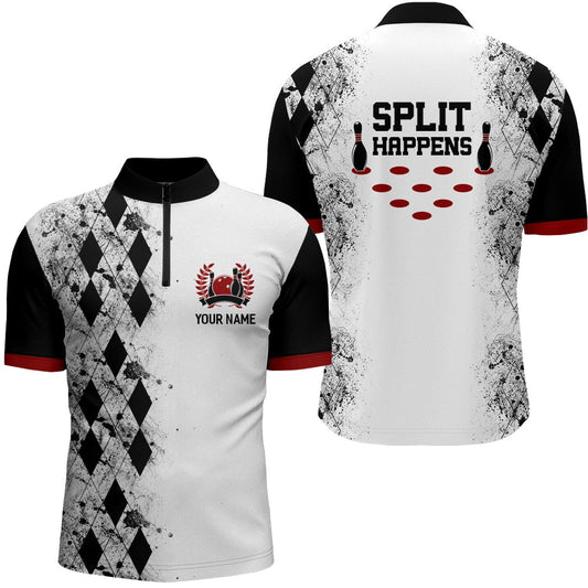 Split Happens Personalized Bowling Shirts For Men League Bowling Jersey With Name Men Jersey, Bowling Jersey Shirt