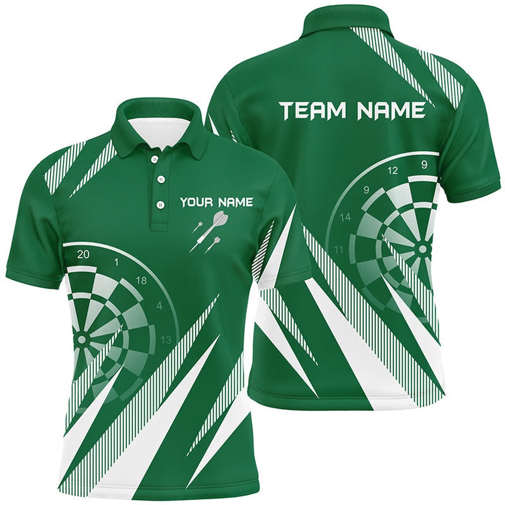 St Patrick Day Green Mens Darts Polo Shirt Custom Darts Shirt For Men Dart Polo, Darts Team Polo Shirt