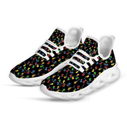 String Lights Colorful Christmas Print White Max Soul Shoes, Christmas Sneakers, Christmas Shoes, Christmas Clunky Sneaker