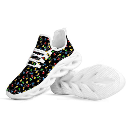 String Lights Colorful Christmas Print White Max Soul Shoes, Christmas Sneakers, Christmas Shoes, Christmas Clunky Sneaker