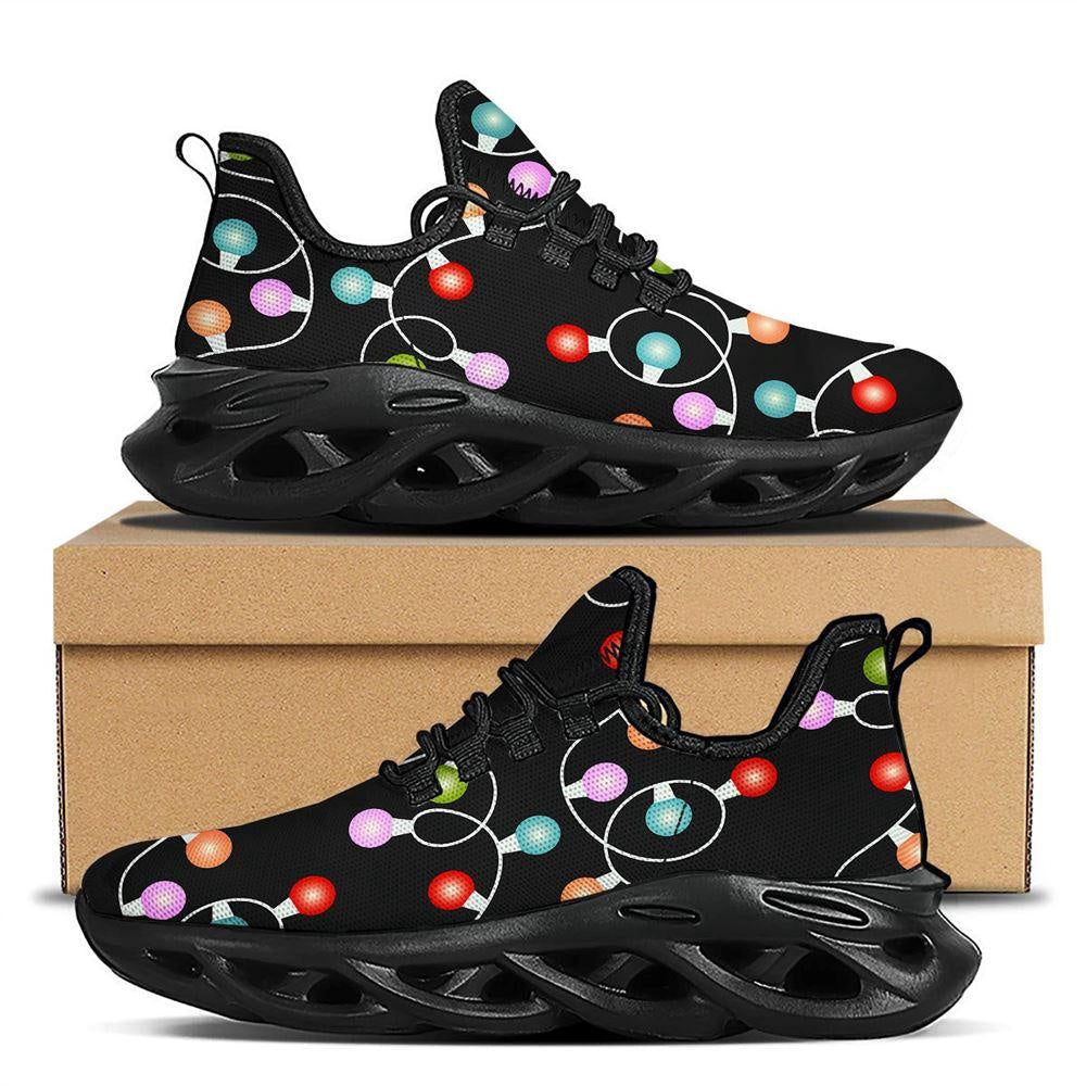 String Lights LED Christmas Print Black Max Soul Shoes, Christmas Sneakers, Christmas Shoes, Christmas Clunky Sneaker
