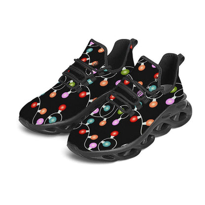 String Lights LED Christmas Print Black Max Soul Shoes, Christmas Sneakers, Christmas Shoes, Christmas Clunky Sneaker