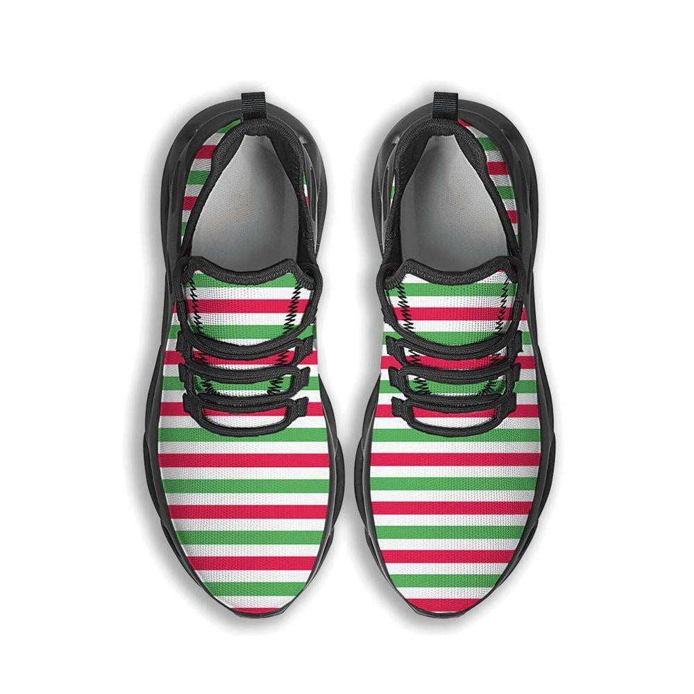 Striped Merry Christmas Print Pattern Black Max Soul Shoes, Christmas Sneakers, Christmas Shoes, Christmas Clunky Sneaker