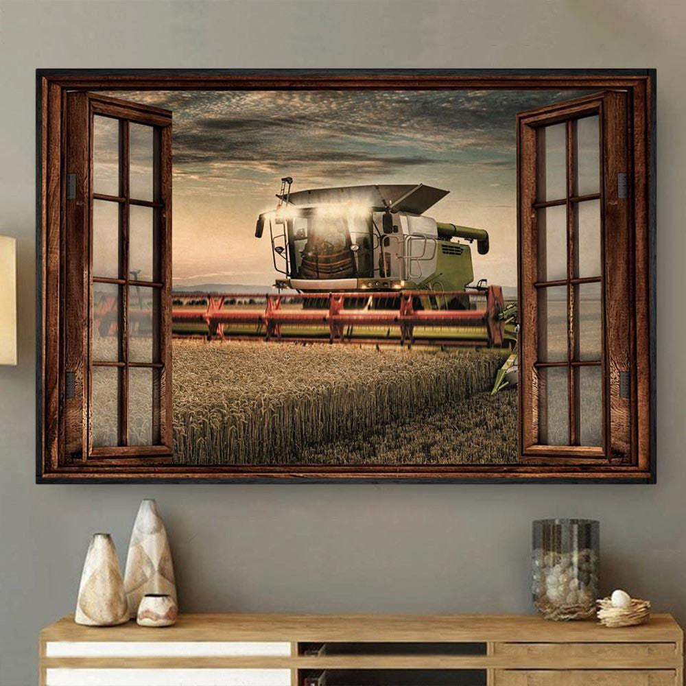 Strong Tractor In The Farm, Tractor Canvas Wall Art, Canvas Gift For Tractor Lovers, Farmhouse Canvas, Farm Gift, Farm Home Decor