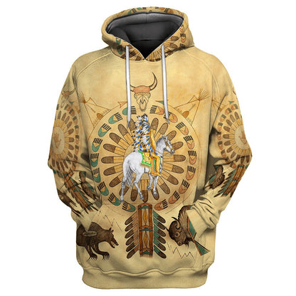 Survival Native American All Over Printed Hoodie, Native American Hoodie, 3D Native American Hoodie
