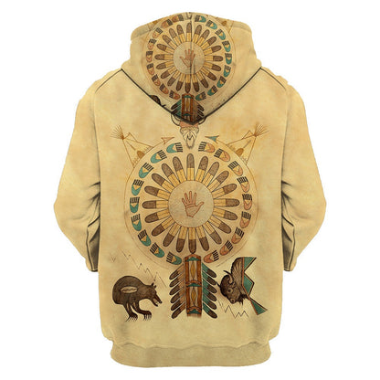 Survival Native American All Over Printed Hoodie, Native American Hoodie, 3D Native American Hoodie