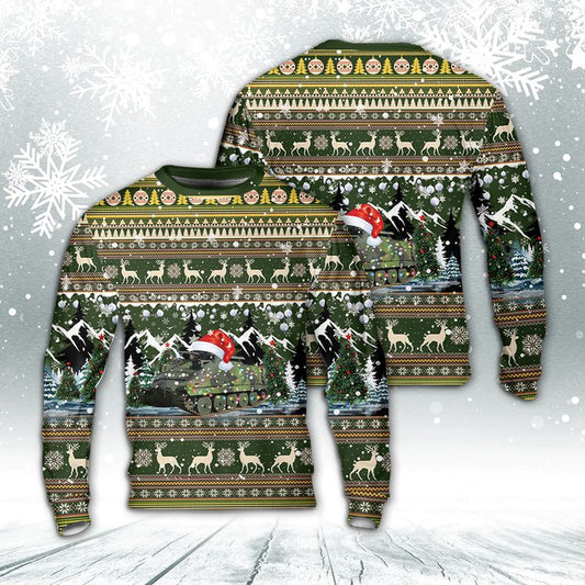 Swedish Army Pansarbandvagn 302 (Pbv 302) Christmas AOP Sweater, Christmas Ugly Sweater, Sweater Xmas, Ugly Sweater
