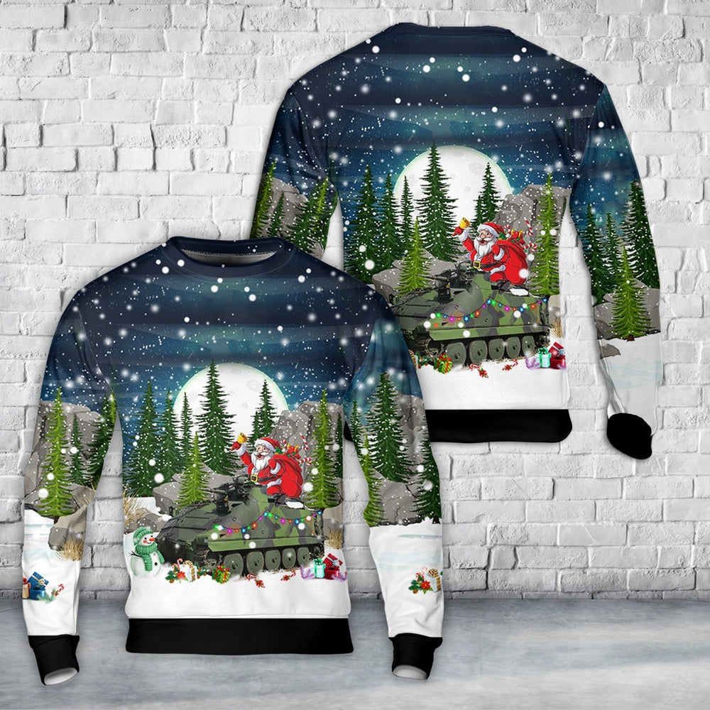Swedish Army Pansarbandvagn 302 (Pbv 302) Christmas Sweater, Christmas Ugly Sweater, Sweater Xmas, Ugly Sweater