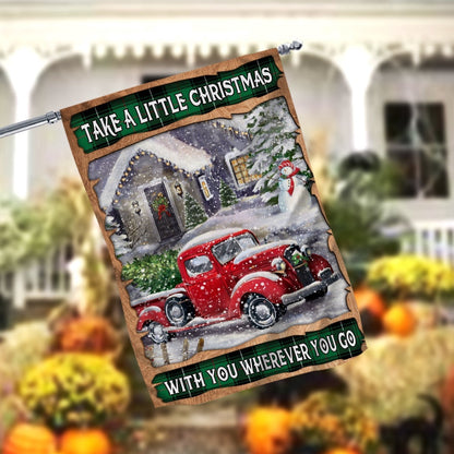 Take A Little Christmas With You Garden FlagXmas, Garden Flags, Outdoor Xmas Flags, Christmas Outdoor Decor