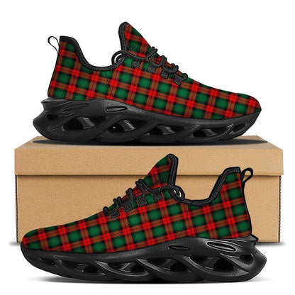 Tartan Christmas Print Pattern Black Max Soul Shoes, Christmas Sneakers, Christmas Shoes, Christmas Clunky Sneaker
