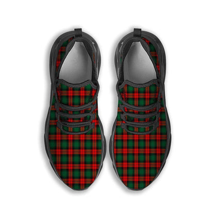 Tartan Christmas Print Pattern Black Max Soul Shoes, Christmas Sneakers, Christmas Shoes, Christmas Clunky Sneaker