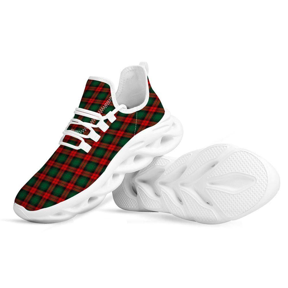 Tartan Christmas Print Pattern White Max Soul Shoes, Christmas Sneakers, Christmas Shoes, Christmas Clunky Sneaker