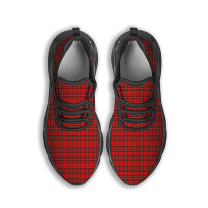 Tartan Christmas Scottish Print Pattern Black Max Soul Shoes, Christmas Sneakers, Christmas Shoes, Christmas Clunky Sneaker