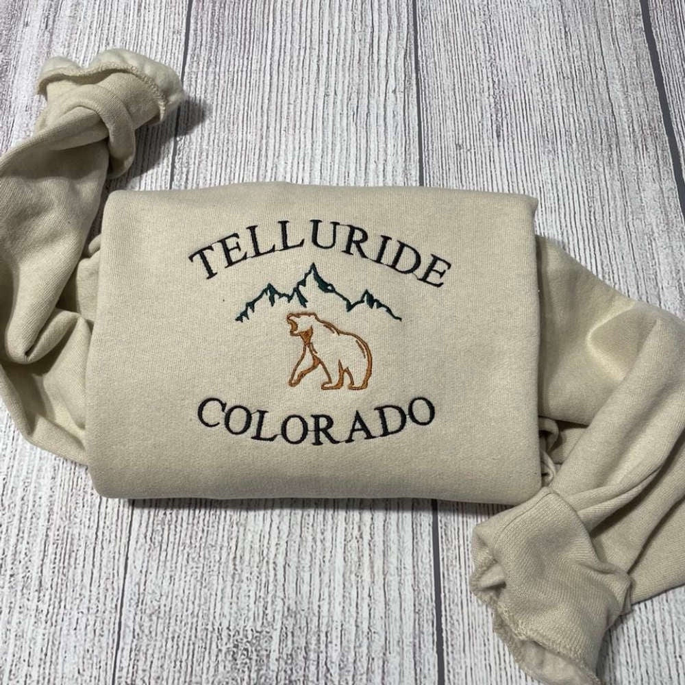 Telluride Colorado Embroidered Sweatshirt 2D Crewneck Sweatshirt For Men Women, Christmas Embroidered, Christmas Gifts