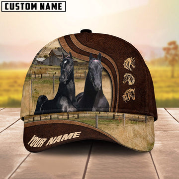 Tennessee Walking Horses Dark Brown Pattern Customized Name Cap, Farmer Cap, Cap For Farmers, Best Farm Hat, Farm Use Hat
