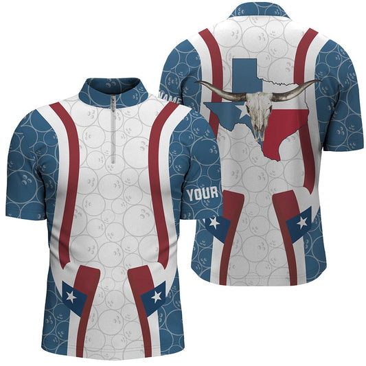 Texas Flag Longhorn Bowling Shirts For Men Bowling Team League Jersey Custom Bowling Jersey Shirt, Bowling Jersey Shirt