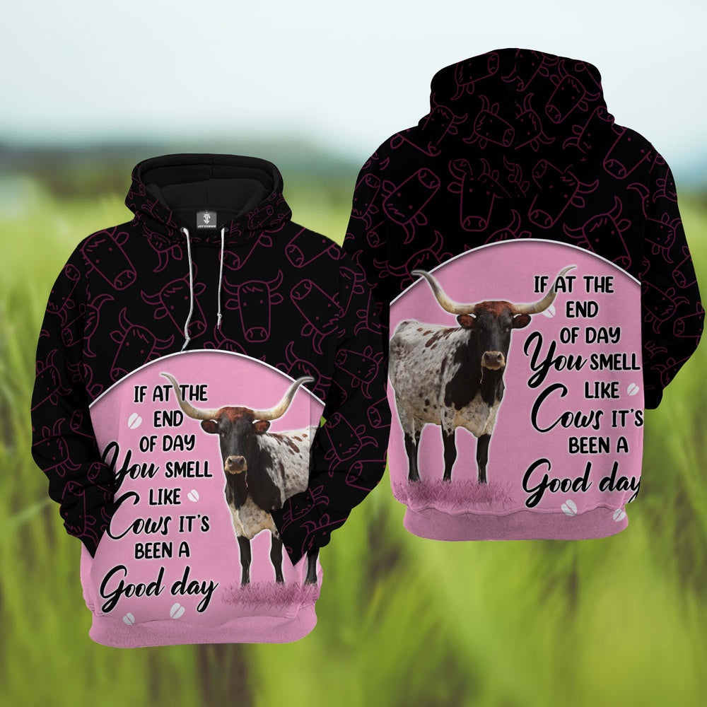 Texas Longhorn Cattle It's Been A Good Day 3D Hoodie, Farmer Hoodie, Farm Themed Shirts, Farm Tee Shirts