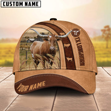 Texas Longhorn Customized Name Farm Cap, Farmer Cap, Cap For Farmers, Best Farm Hat, Farm Use Hat