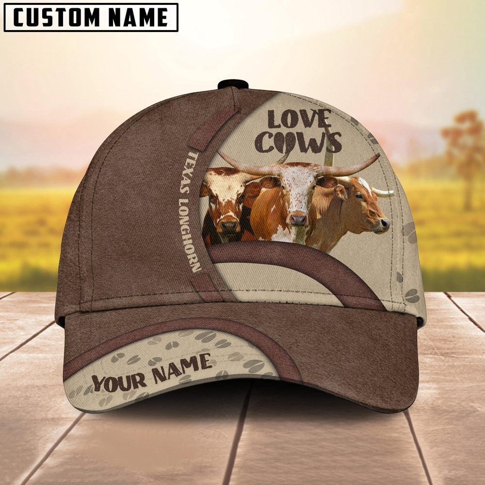 Texas Longhorn Happiness Personalized Name Cap, Farmer Cap, Cap For Farmers, Best Farm Hat, Farm Use Hat