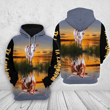 Texas Longhorn In The Sunset Shirts, Farmer Hoodie, Farm Themed Shirts, Farm Tee Shirts