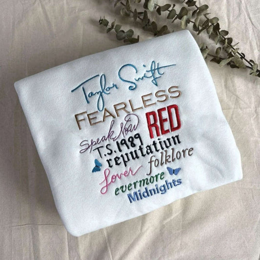 The Eras Tour Taylor Embroidered Sweatshirt 2D Crewneck Sweatshirt Gift For Fan, Christmas Embroidered, Christmas Gifts