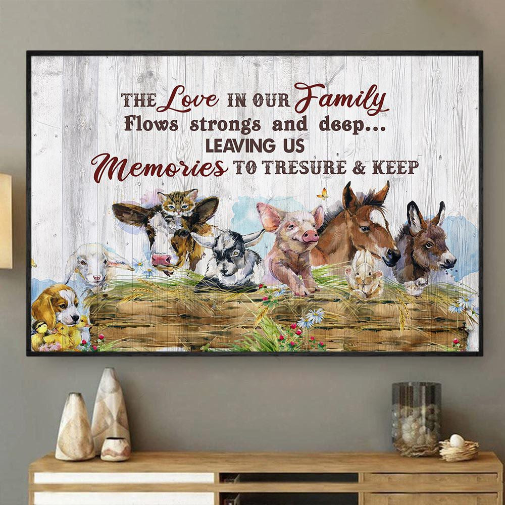 The Love In Our Family Flows Strong And Deep Canvas, Farmhouse Canvas, Farm Gift, Farm Home Decor