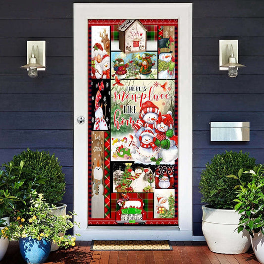 There's Snow Place Like Home Snowman Door Cover, Christmas Outdoor Decoration, Christmas Gift Decor
