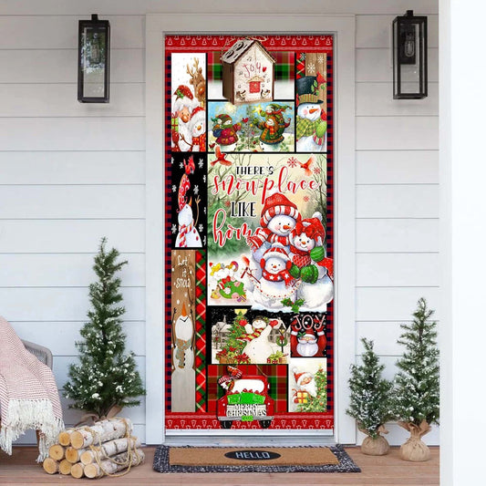 There's Snow Place Like Home Snowman Door Cover, Unique Gifts Doorcover, Christmas Gift Decor