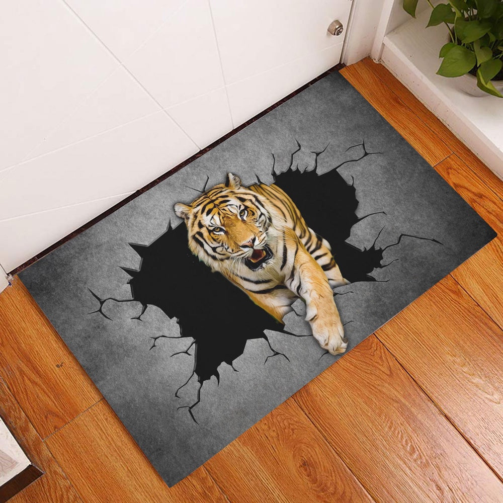 Tiger Welcome Doormat, Tiger Crack Pattern Gift For Animal Lover, Woman, Man, Friend Welcome Doormat, Pets Home Decor Door Mat