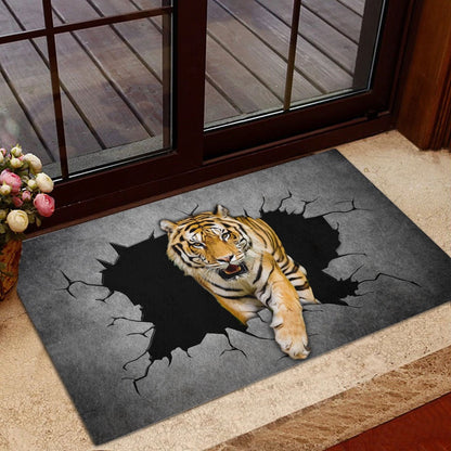 Tiger Welcome Doormat, Tiger Crack Pattern Gift For Animal Lover, Woman, Man, Friend Welcome Doormat, Pets Home Decor Door Mat